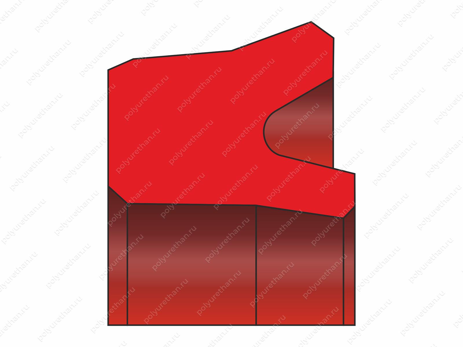 Уплотнение поршня 150x136x10 (по металлу), профиль DK-101, K-23, K-01-P / PS-01 Полиуретан 70-08-261009 (PU54/M87/синий)