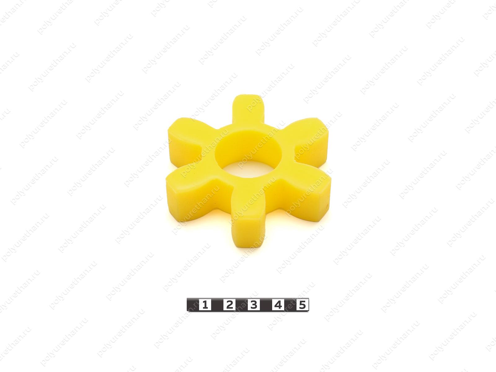 Вставка упругой муфты эластичная (звездочка) D77 x d29.5 x H19 Полиуретан 33-01-1593 (PU54/M95/желтый)